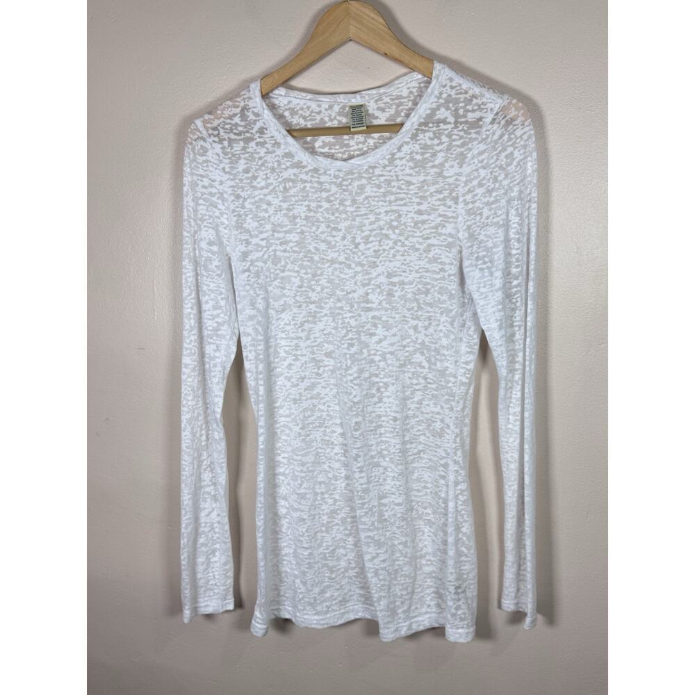 Unbranded Womens Long Sleeve Top Sheer Stretch Layering Grunge 90s Y2K White XL